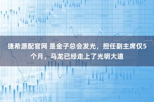 捷希源配官网 是金子总会发光，担任副主席仅5个月，马龙已经走上了光明大道