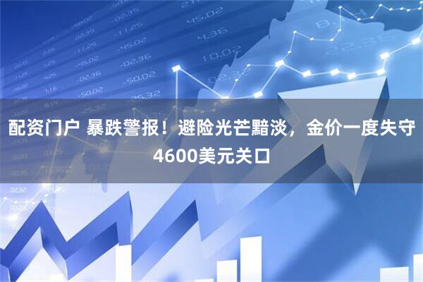 配资门户 暴跌警报！避险光芒黯淡，金价一度失守4600美元关口